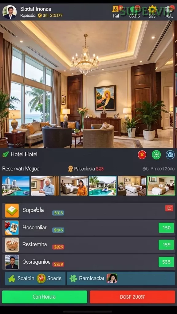Cuplikan layar IDA777 — menu navigasi